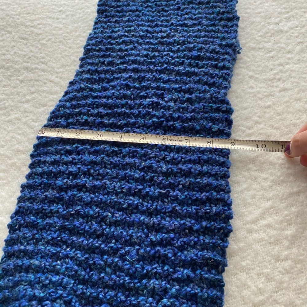 Hand Knit Blue Scarf!! - Picture 3 of 5